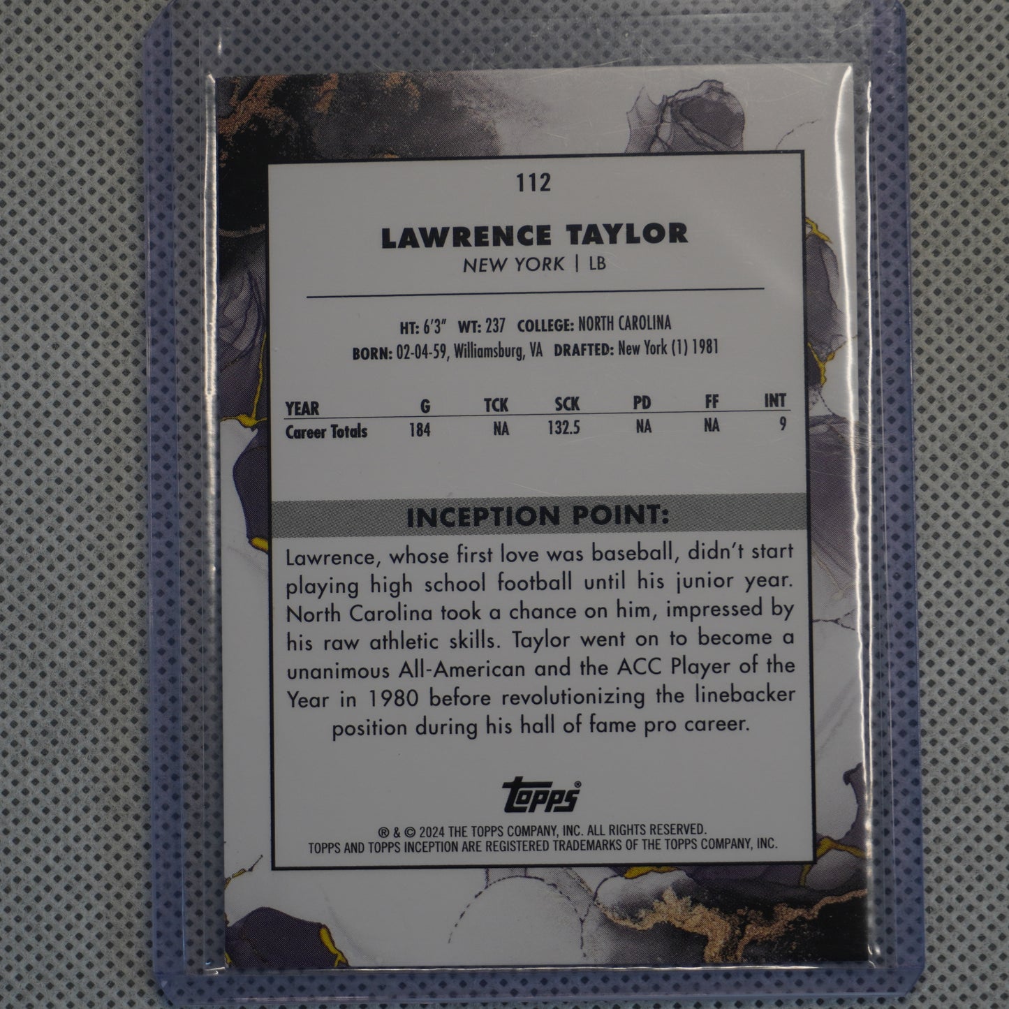 2024 Topps Inception #112 Lawrence Taylor New York Giants