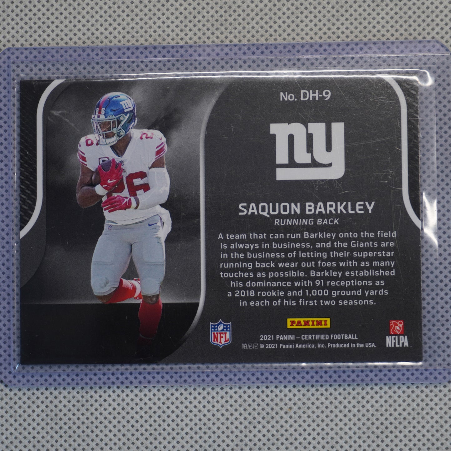 2021 Panini Certified #DH-9 Saquon Barkley Dark Horses Mirror Bronze #/249 New York Giants SN