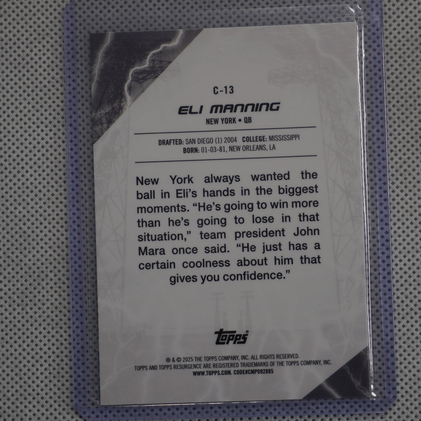 2024 Topps Resurgence #C-13 Eli Manning Conductors Refractor New York Giants