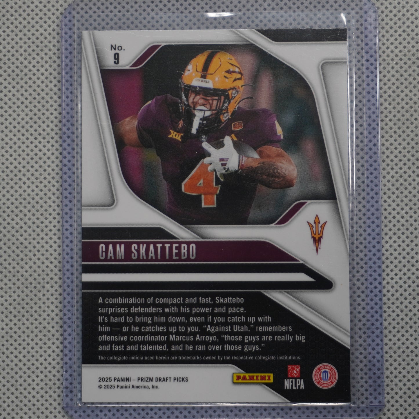 2025 Panini Prizm Draft Picks #9 Cam Skattebo Arizona State Sun Devils