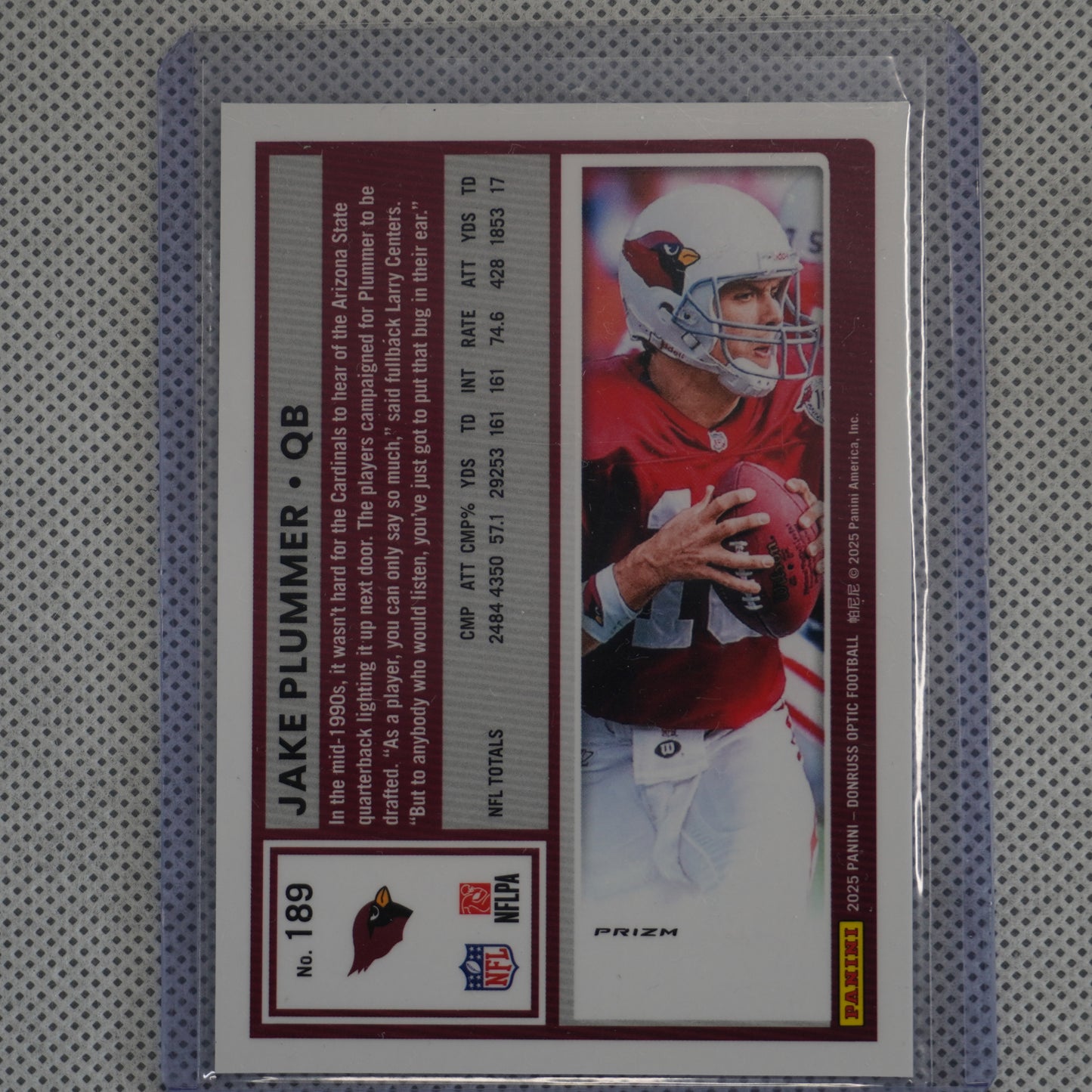 2025 Donruss Optic #189 Jake Plummer Holo Arizona Cardinals