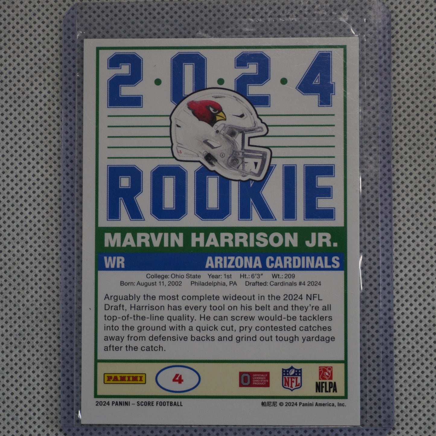 2024 Score #4 Marvin Harrison Jr. 35th Anniversary Rookies Arizona Cardinals