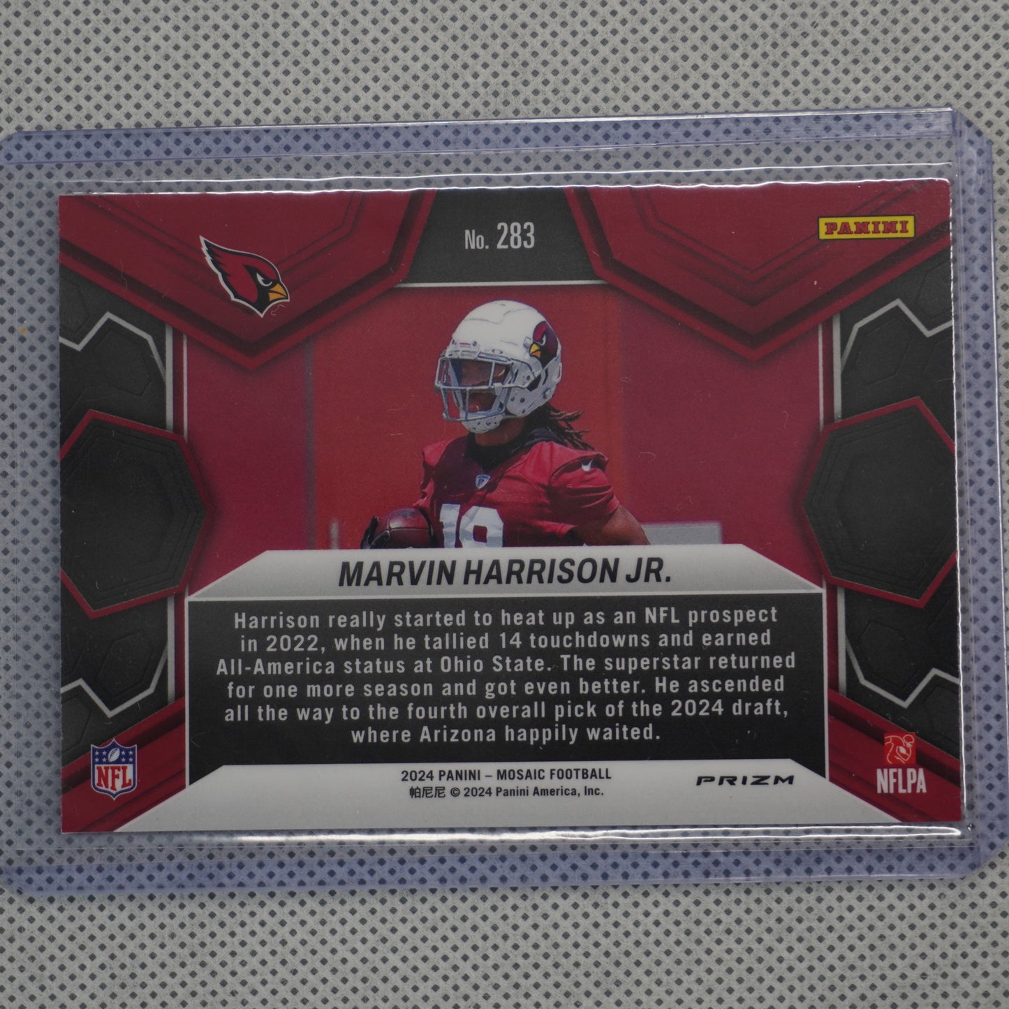 2024 Panini Mosaic #283 Marvin Harrison Jr. Mosaic Camo Pink Arizona Cardinals