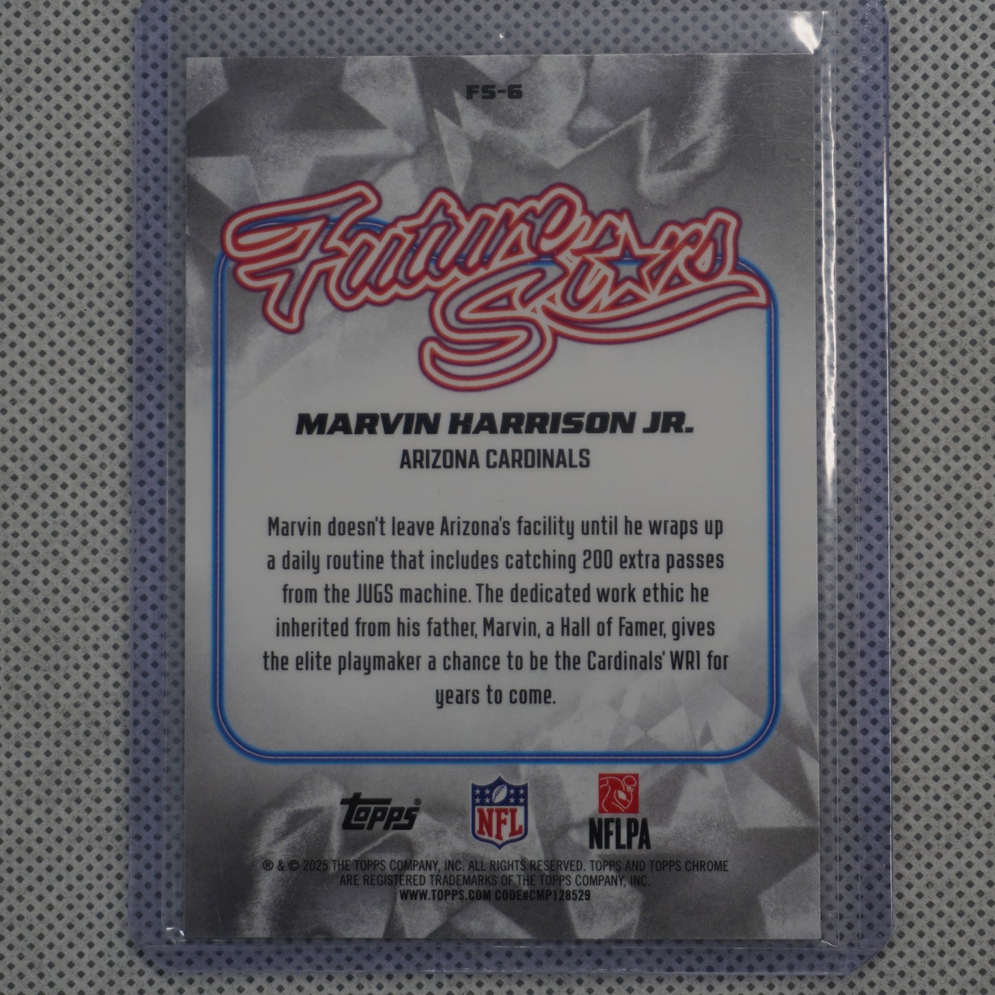 2025 Topps Chrome #FS-6 Marvin Harrison Jr. Future Stars Arizona Cardinals