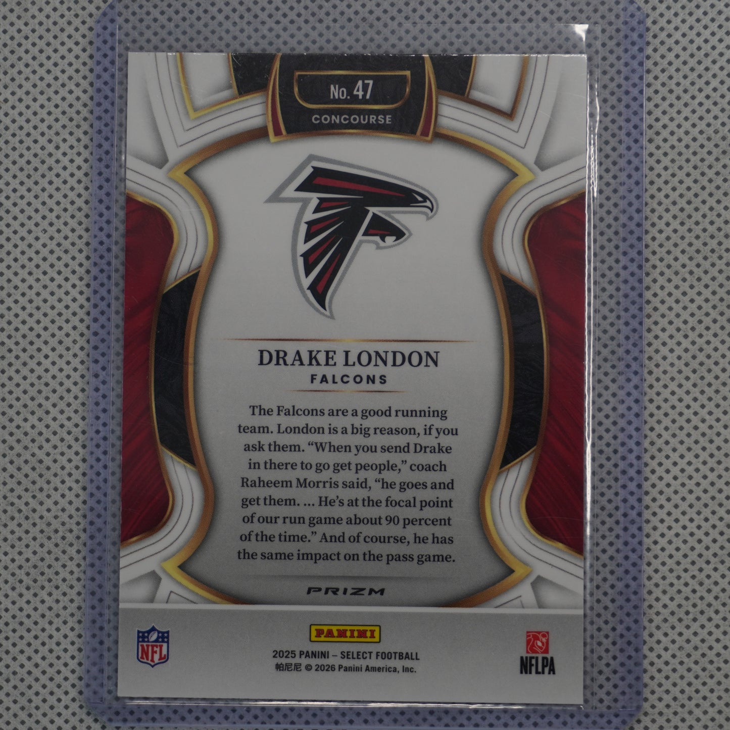 2025 Panini Select #47 Drake London Pink Prizm Shock Atlanta Falcons