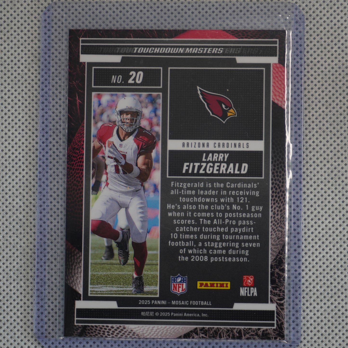 2025 Panini Mosaic #20 Larry Fitzgerald Touchdown Masters Arizona Cardinals