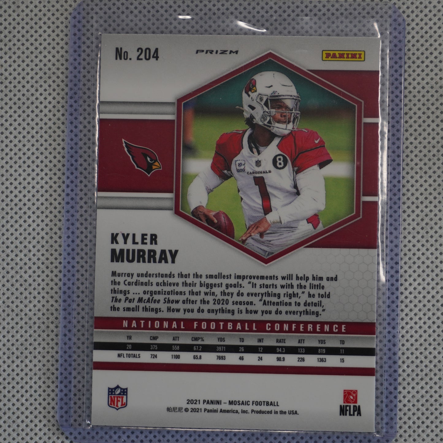 2021 Panini Mosaic #204 Kyler Murray Prizm Camo Pink Arizona Cardinals
