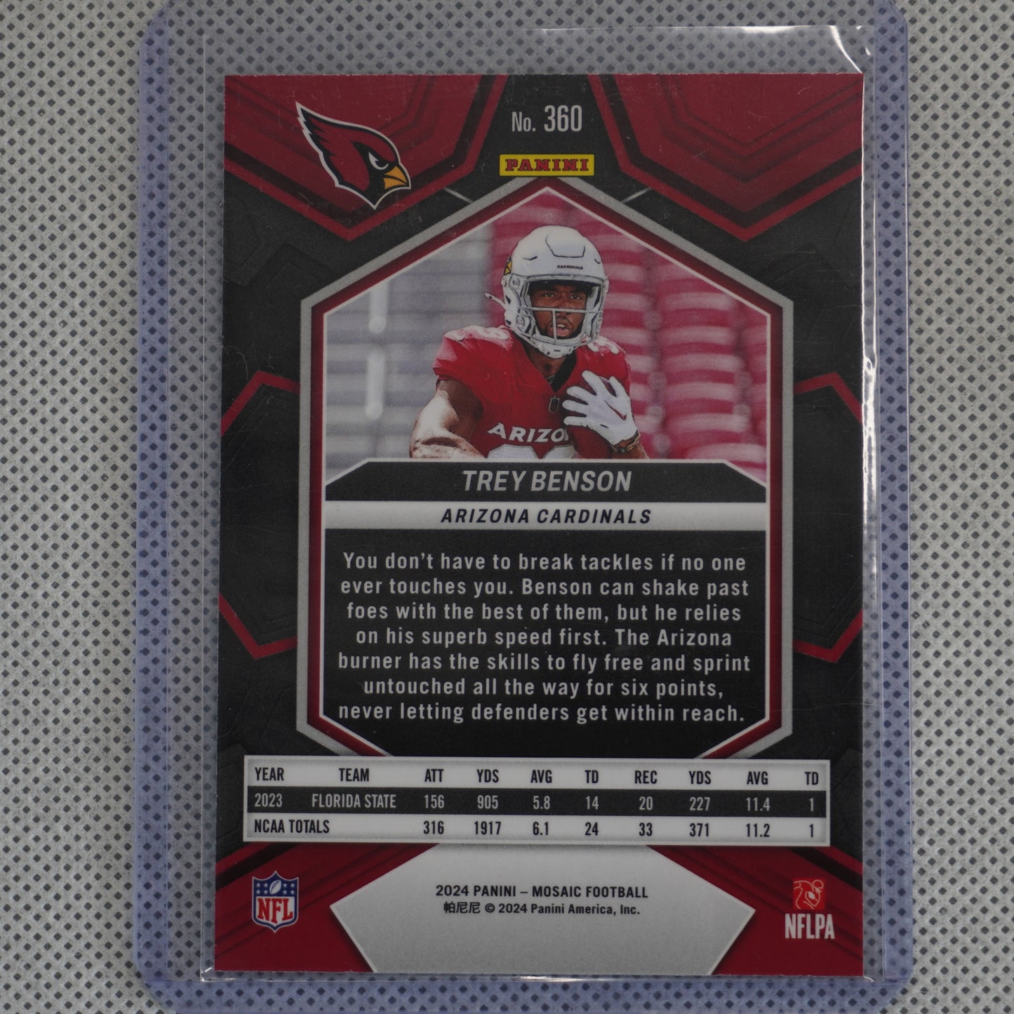 2024 Panini Mosaic #360 Trey Benson Silver Arizona Cardinals