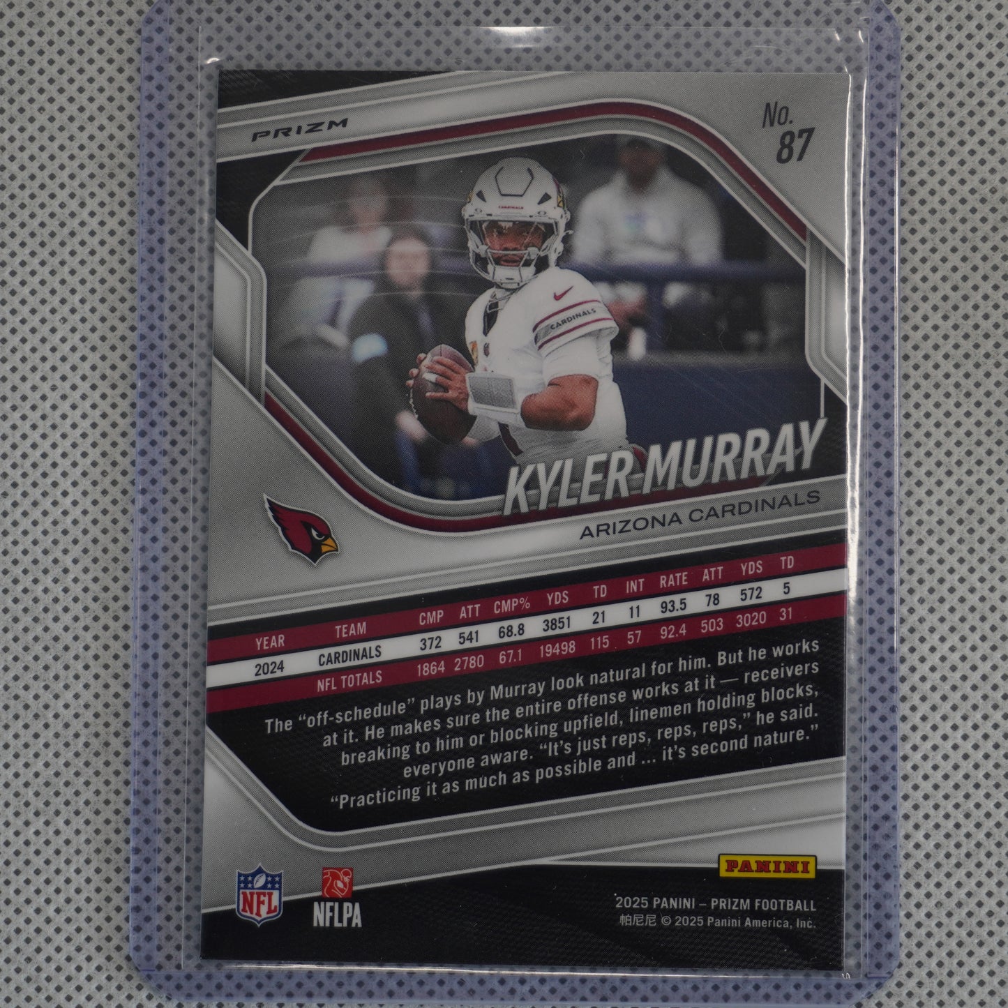 2025 Panini Prizm #87 Kyler Murray Neon Green Pulsar Arizona Cardinals