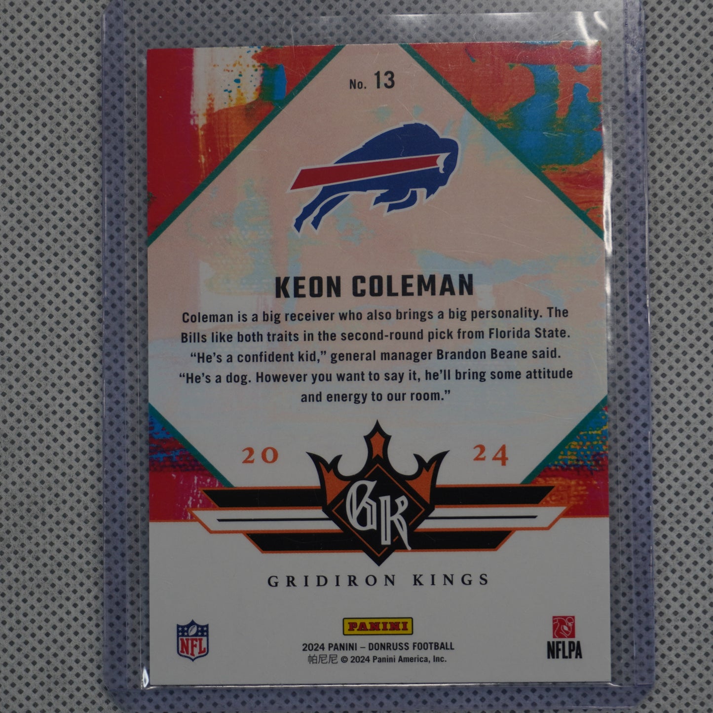 2024 Donruss #13 Keon Coleman Rookie Gridiron Kings Buffalo Bills
