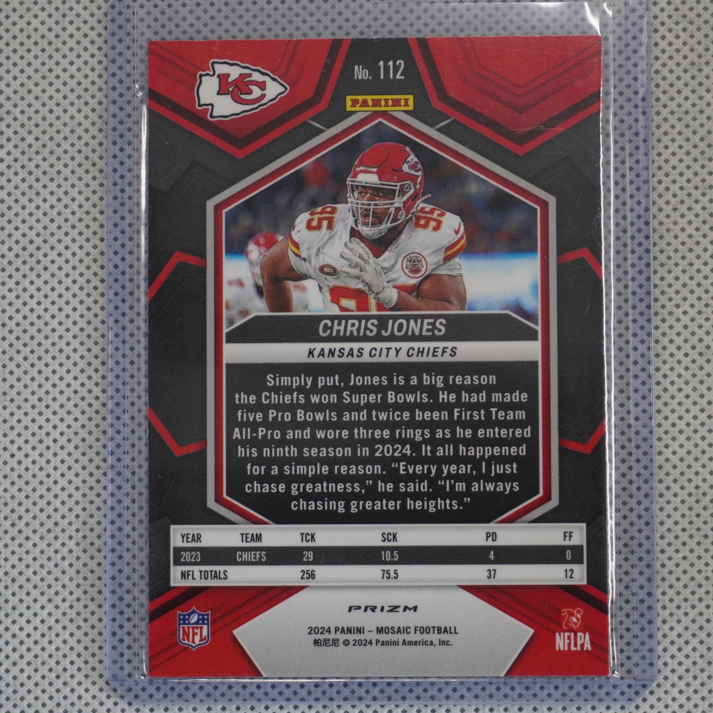 2024 Panini Mosaic #112 Chris Jones Mosaic Kansas City Chiefs
