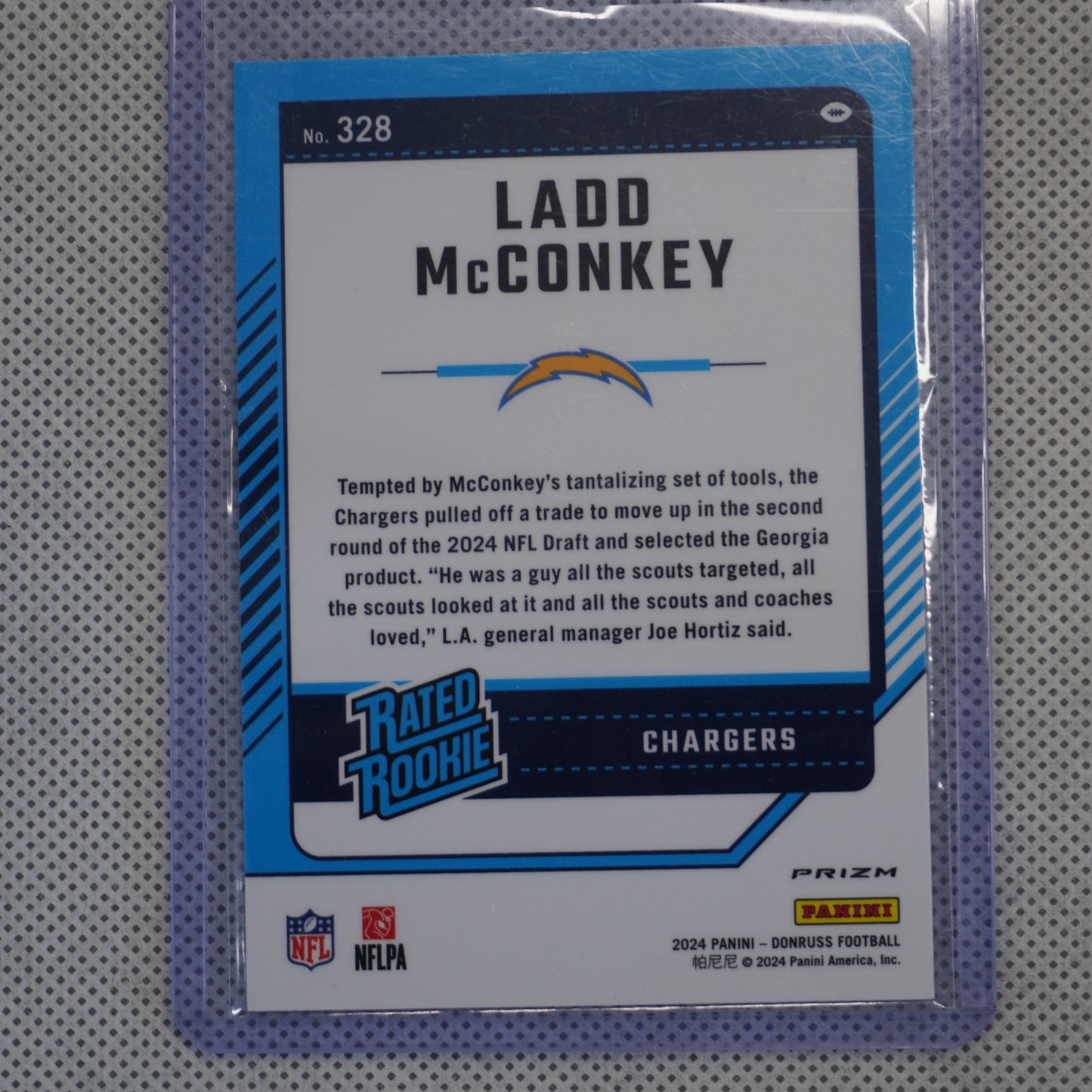 2024 Donruss #328 Ladd McConkey Optic Rated Rookies Preview Red Wave Los Angeles Chargers RC