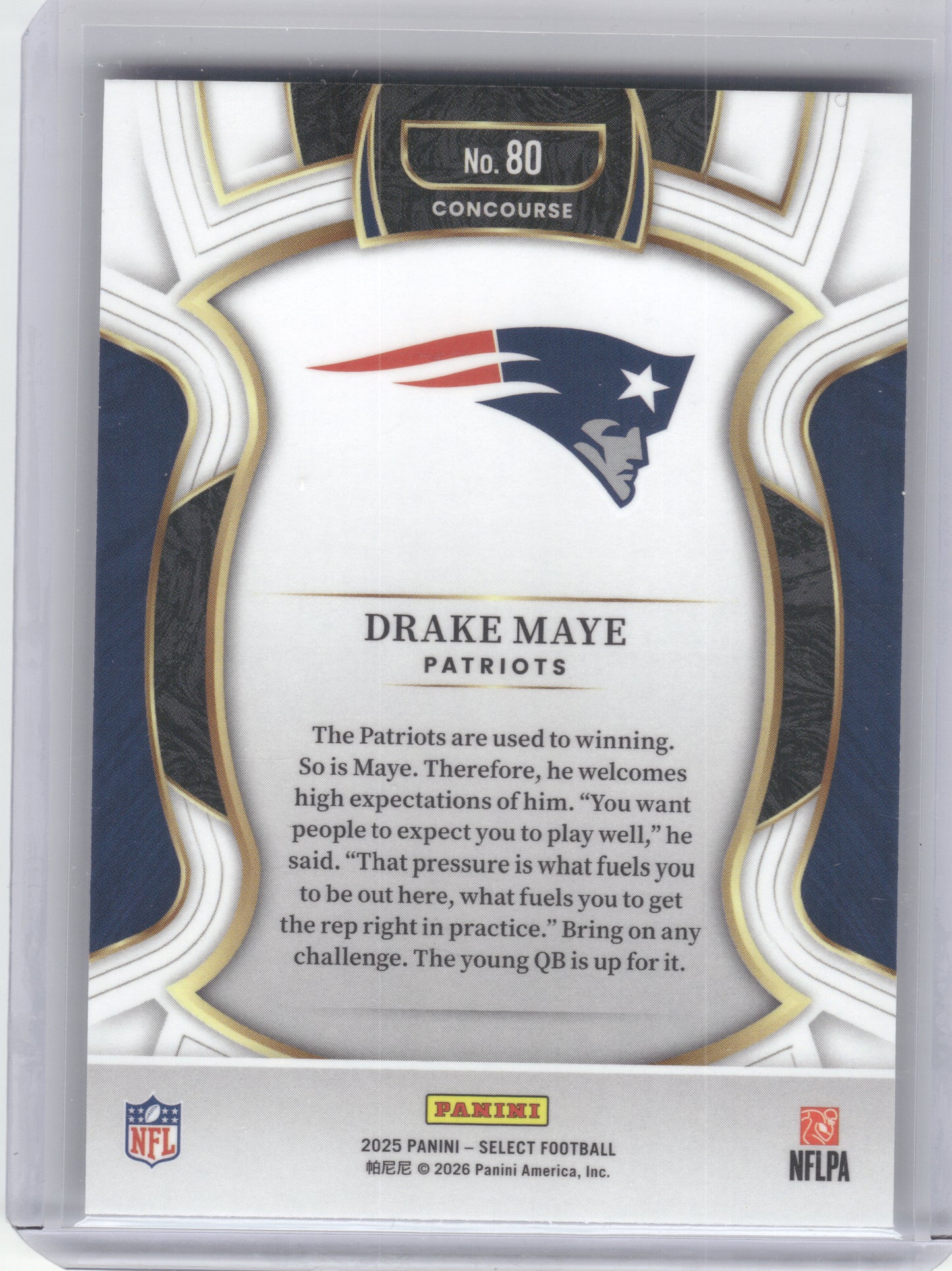 2025 Panini Select #80 Drake Maye New England Patriots