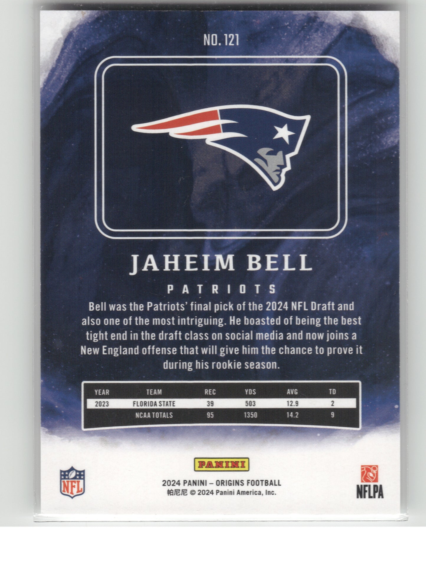2024 Panini Origins #121 Jaheim Bell New England Patriots RC
