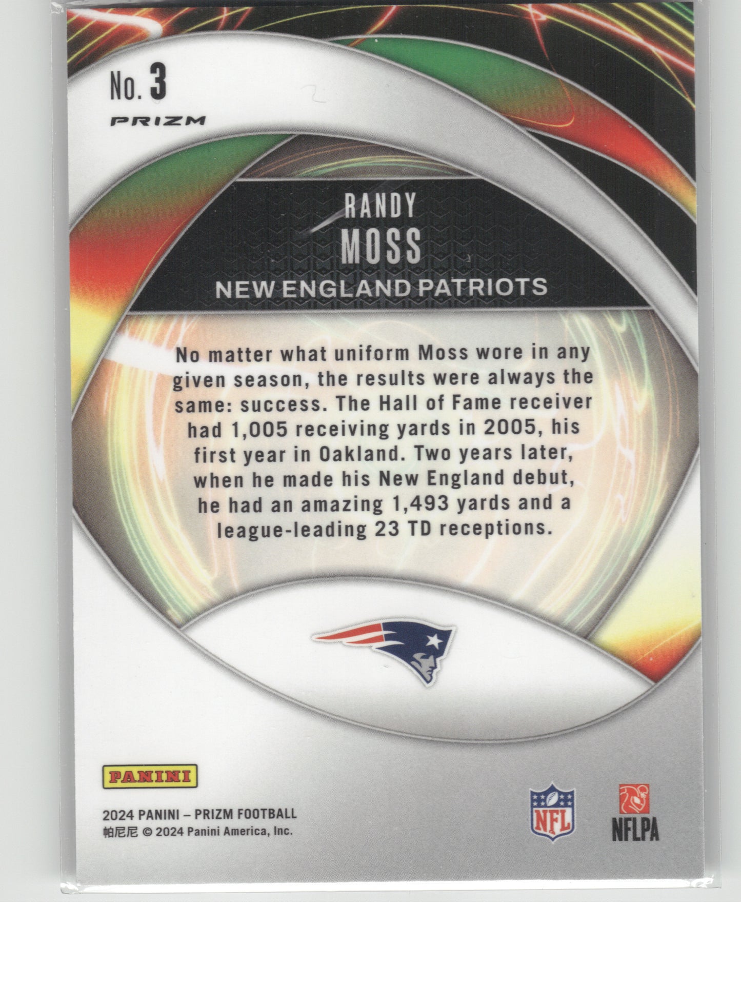 2024 Panini Prizm #3 Randy Moss Portals Wave Green Prizm