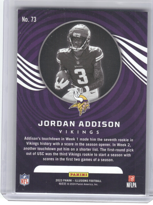 2023 Panini Illusions #73 Jordan Addison Minnesota Vikings RC