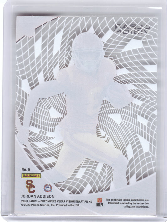 2023 Panini Chronicles Draft Picks #6 Jordan Addison Clear Vision USC Trojans