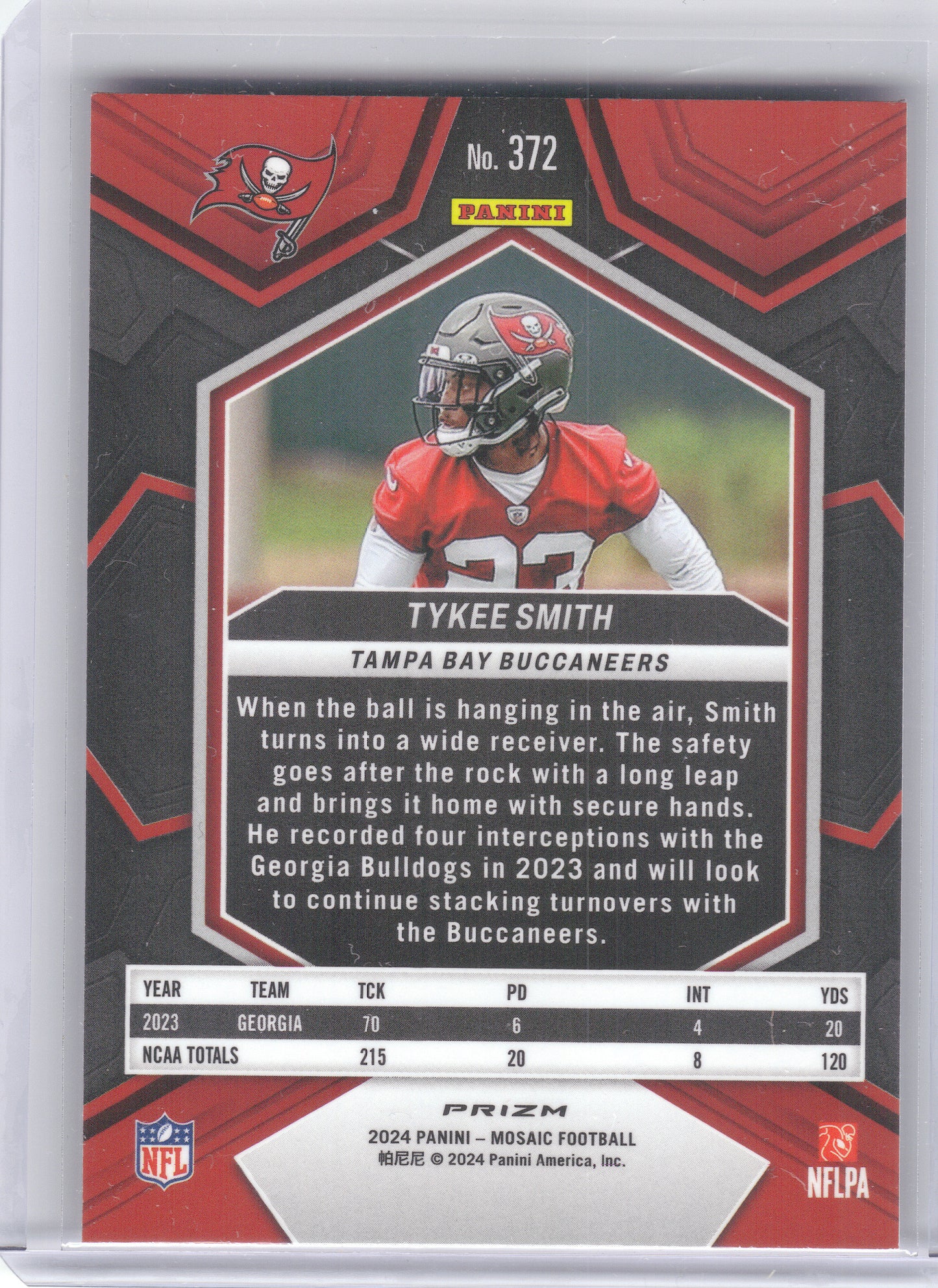 2024 Panini Mosaic #372 Tykee Smith Mosaic Camo Pink Tampa Bay Buccaneers