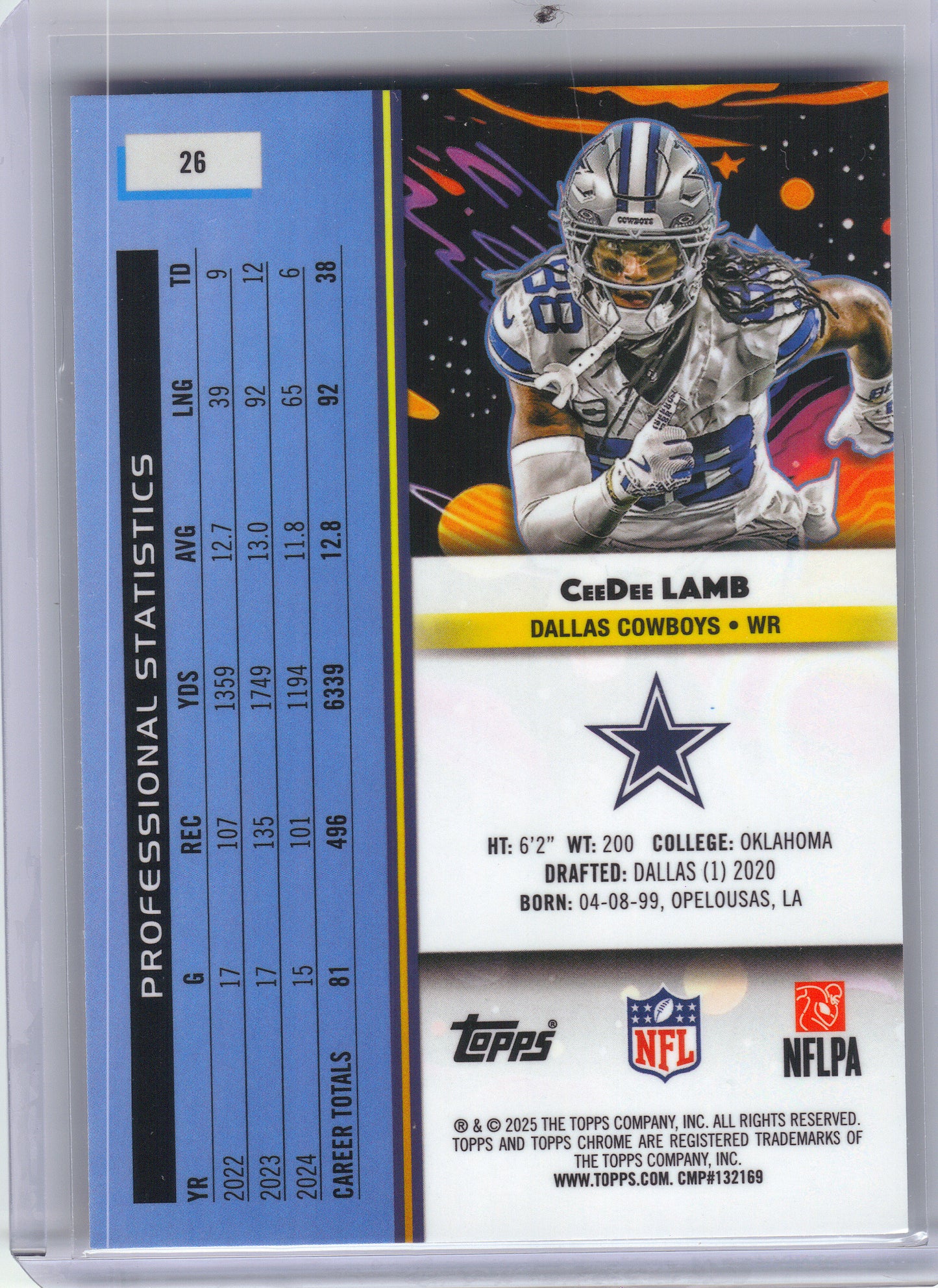 2025 Topps Chrome Cosmic #26 CeeDee Lamb Dallas Cowboys