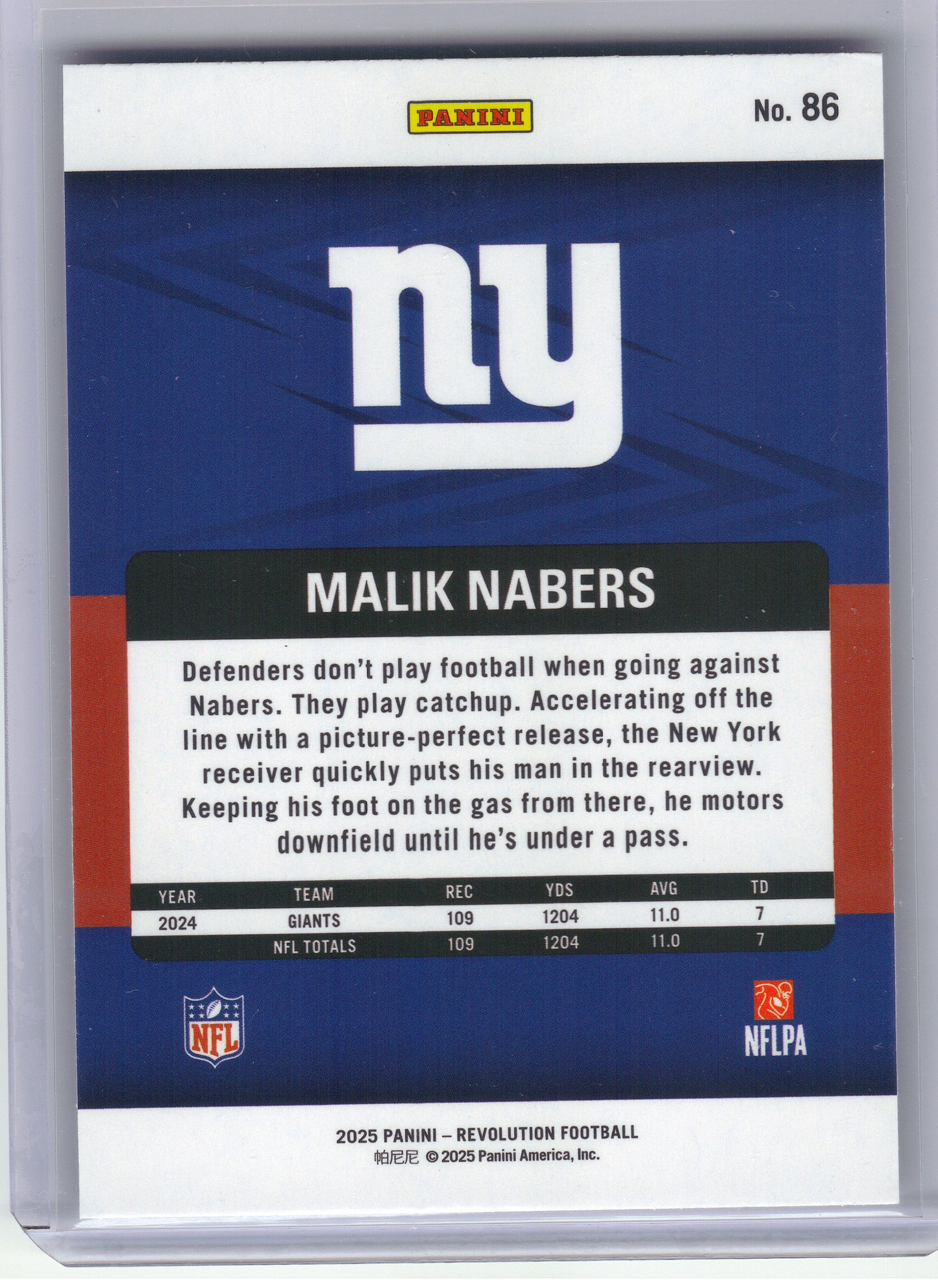 2025 Panini Revolution #86 Malik Nabers New York Giants