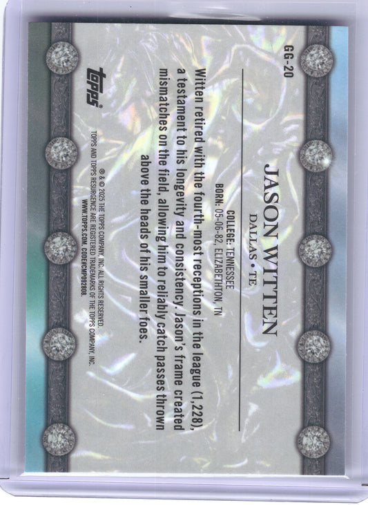 2024 Topps Resurgence #GG-20 Jason Witten Glimmer and Gleam Navy Surge #/275 Dallas Cowboys SN