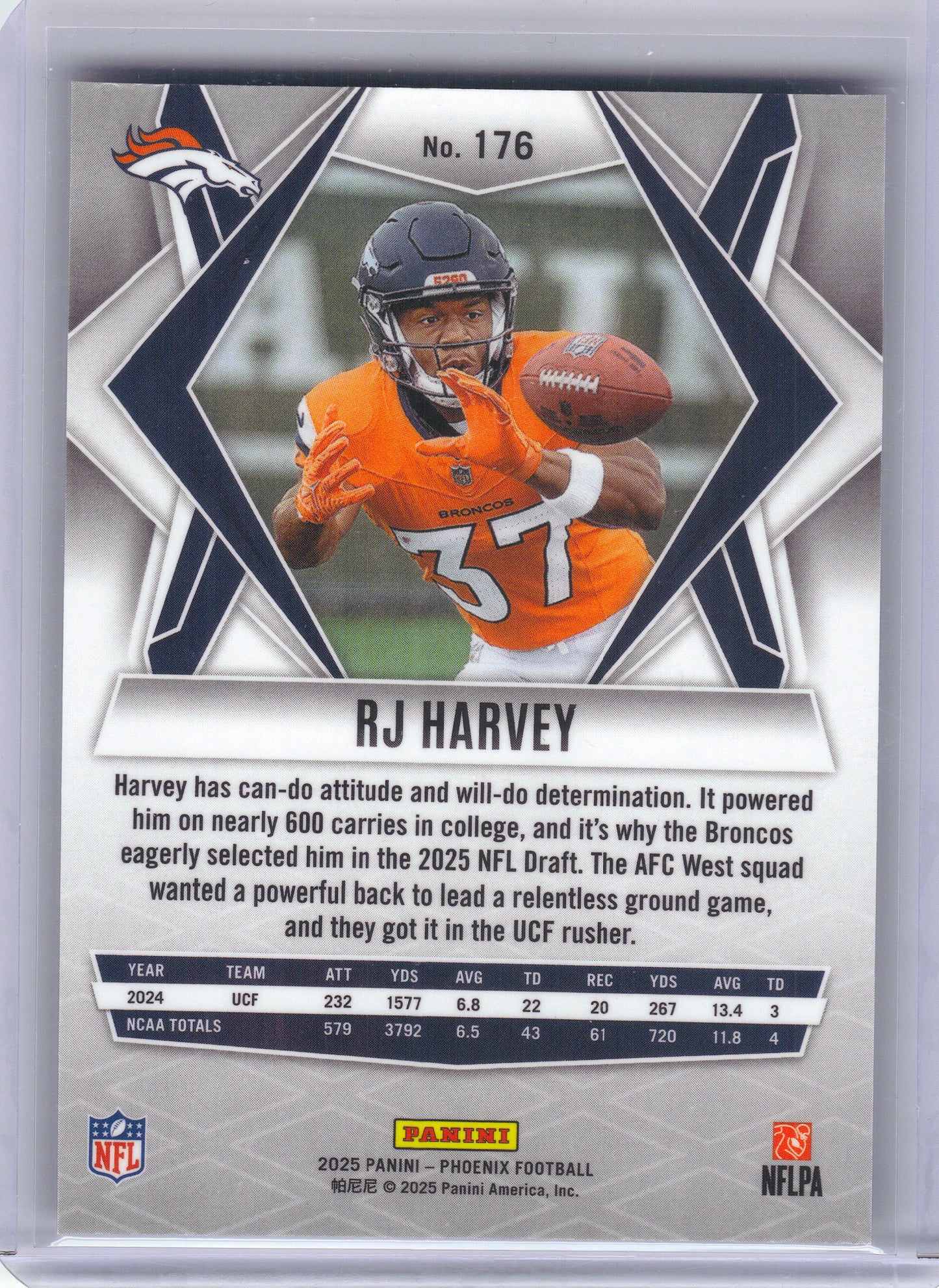2025 Panini Phoenix #176 RJ Harvey Denver Broncos RC