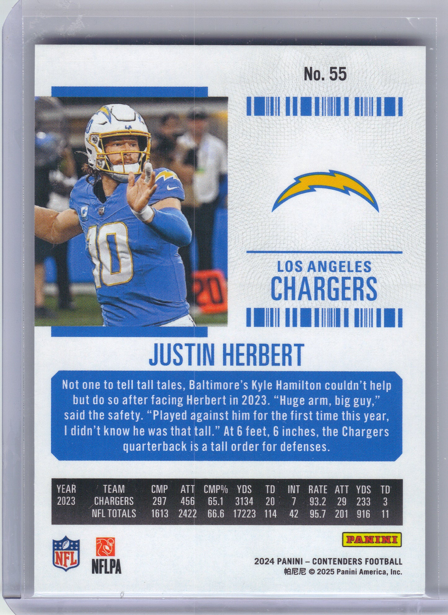 2024 Panini Contenders #55 Justin Herbert Retail Mojo Los Angeles Chargers