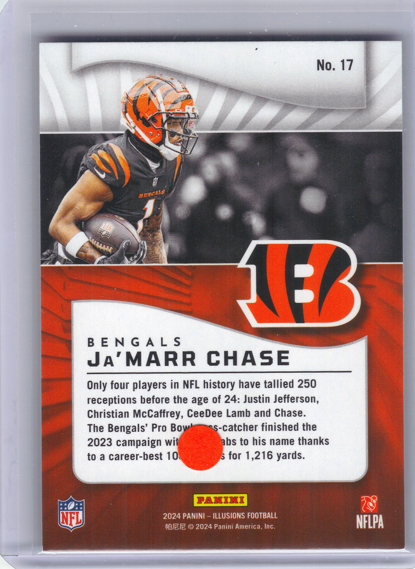 2024 Panini Illusions #17 Ja’Marr Chase Orange Trophy Collection Cincinnati Bengals