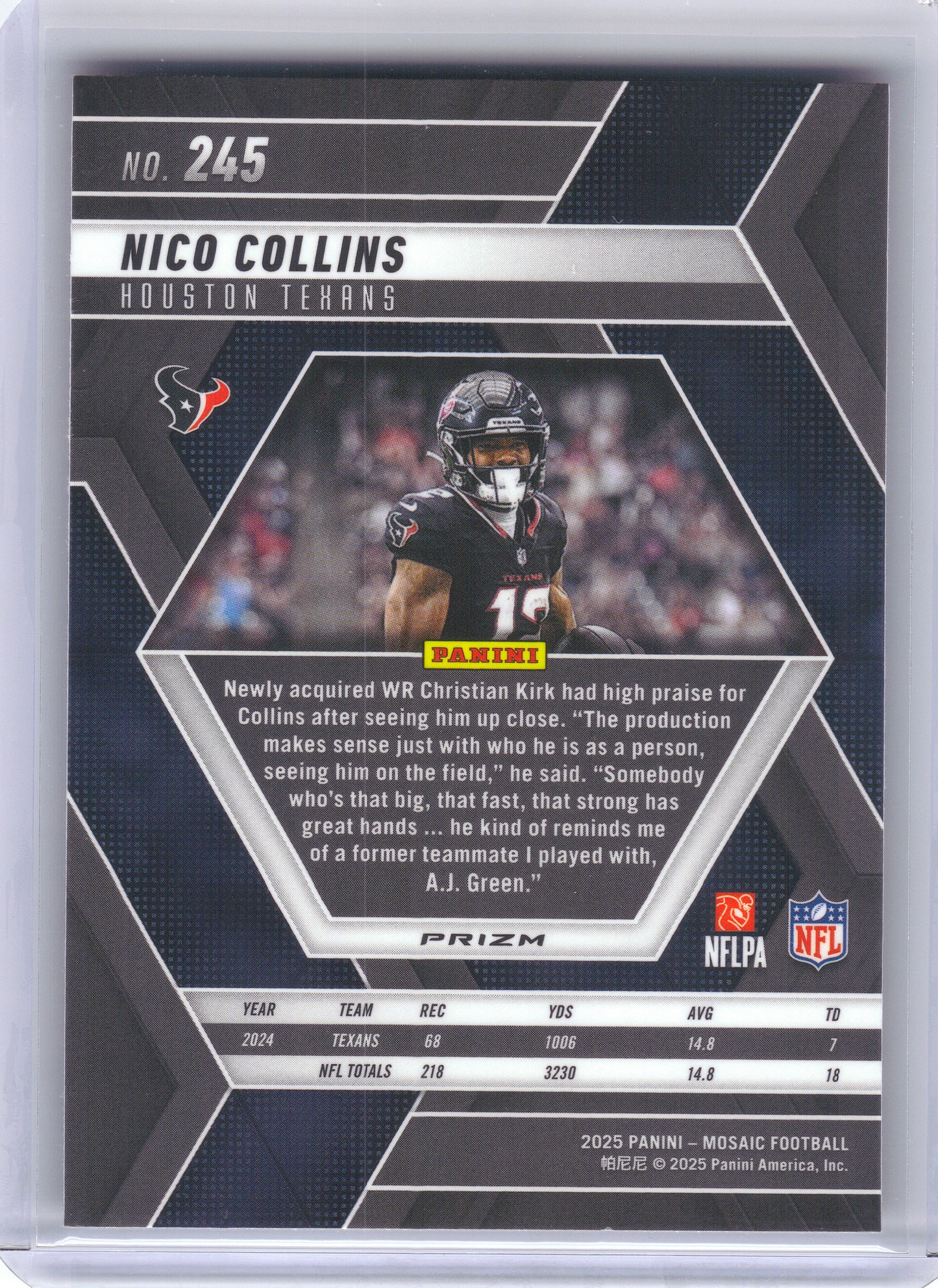 2025 Panini Mosaic #245 Nico Collins Mosaic Red Houston Texans