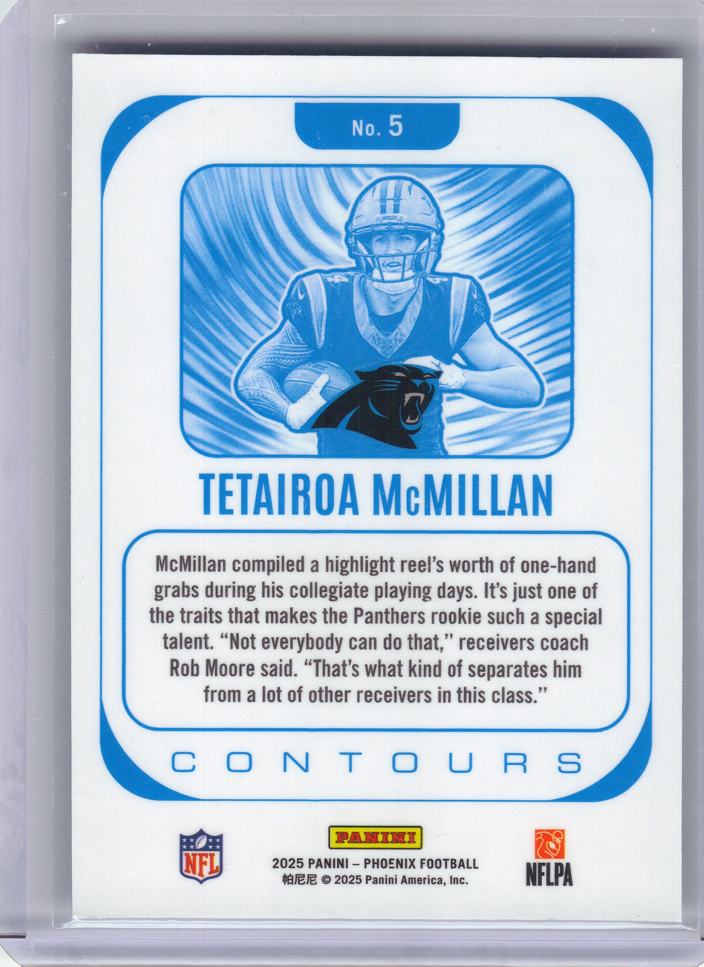 2025 Panini Phoenix #5 Tetairoa McMillan Contours Carolina Panthers