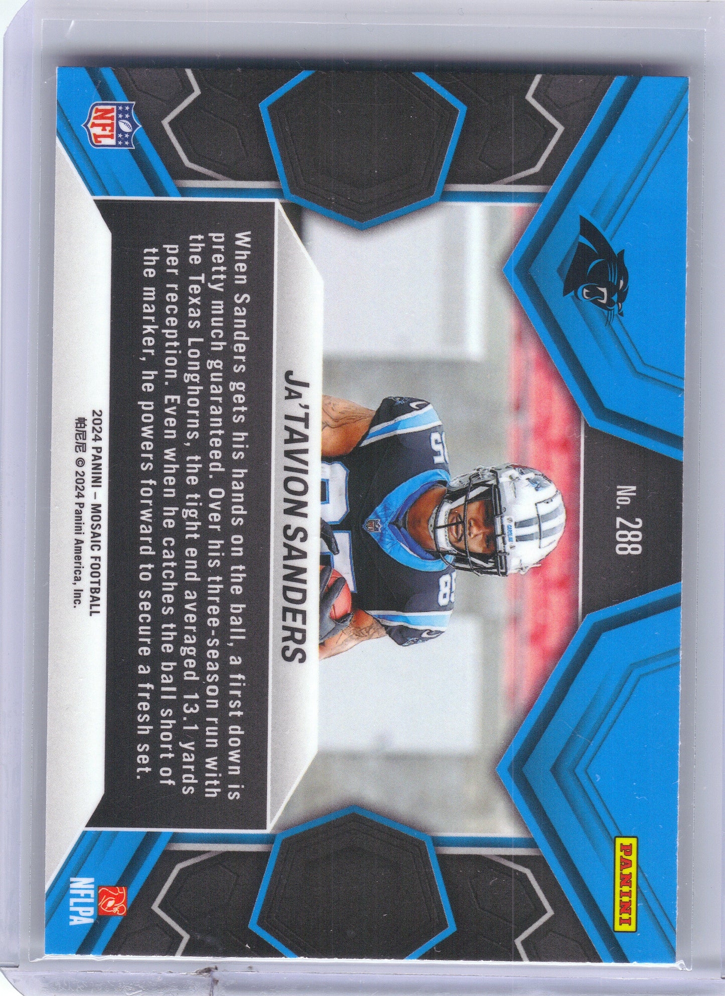 2024 Panini Mosaic #288 Ja'Tavion Sanders Silver Carolina Panthers