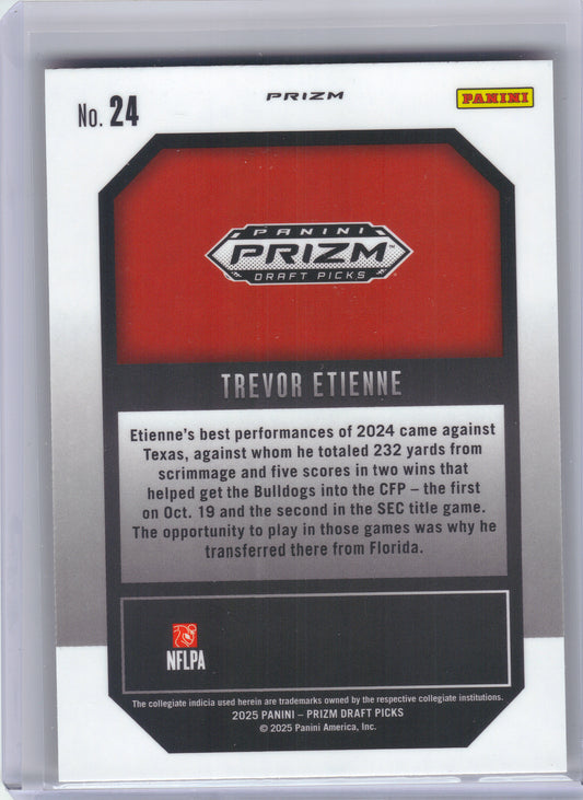 2025 Panini Prizm Draft Picks #24 Trevor Etienne New Recruits Gold Ice Georgia Bulldogs