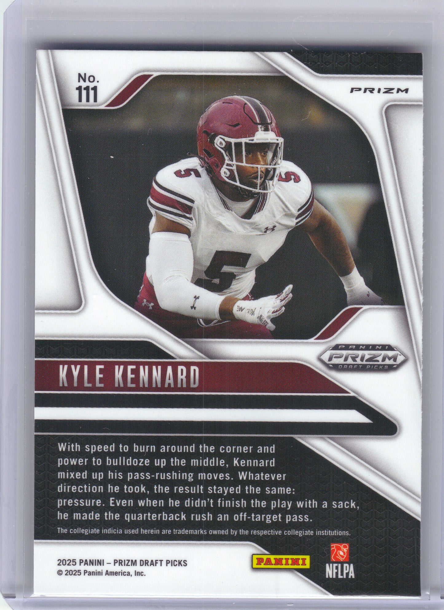 2025 Panini Prizm Draft Picks #111 Kyle Kennard Prizms Gold Ice South Carolina Gamecocks