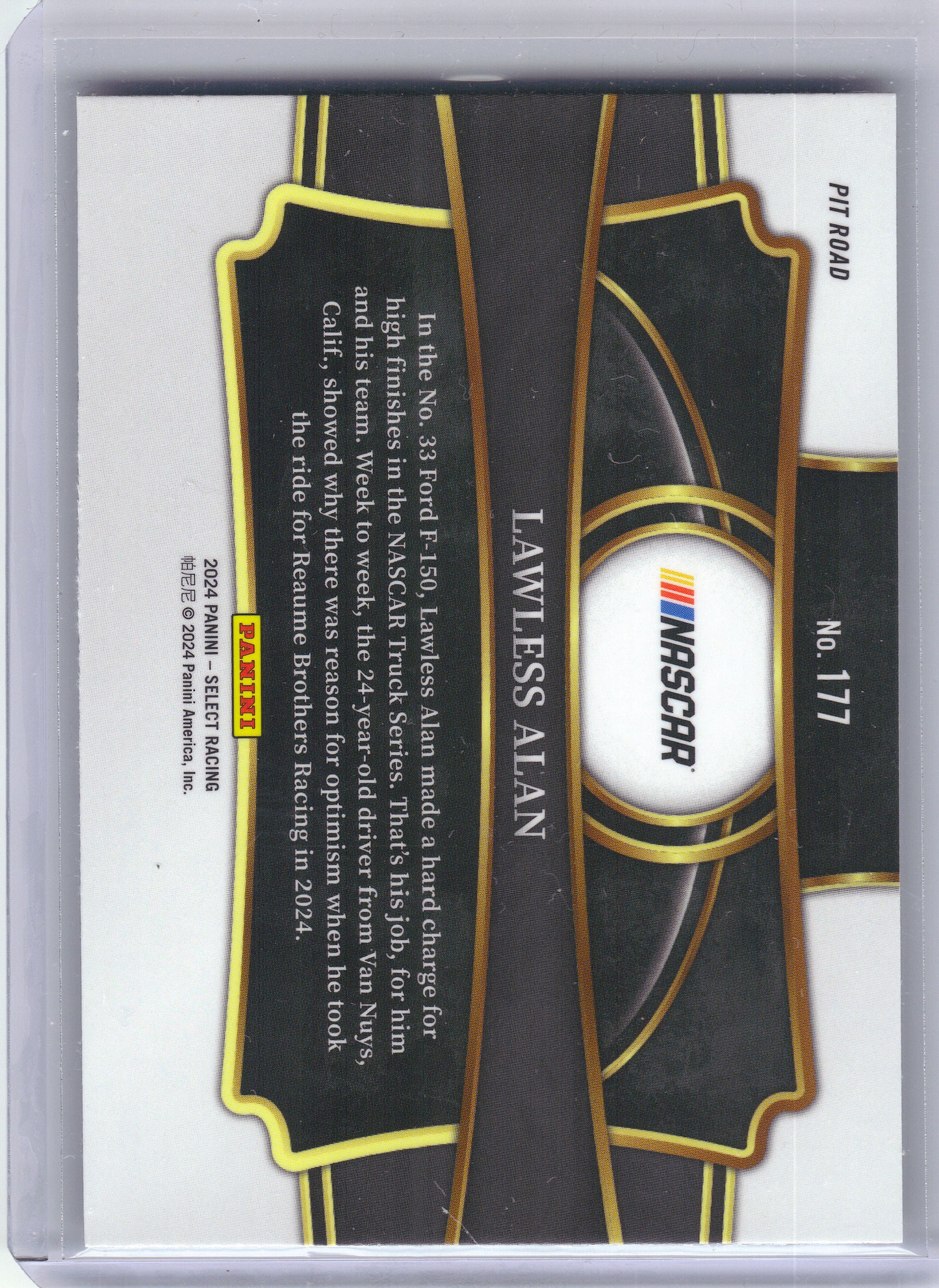 2024 Panini Select #177 Lawless Alan Reaume Brothers Racing