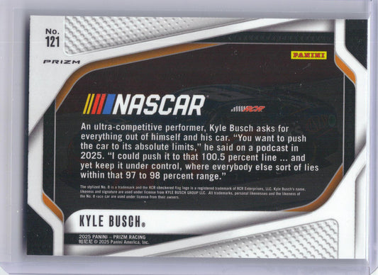 2025 Panini Prizm #121 Kyle Busch White Sparkle Richard Childress Racing
