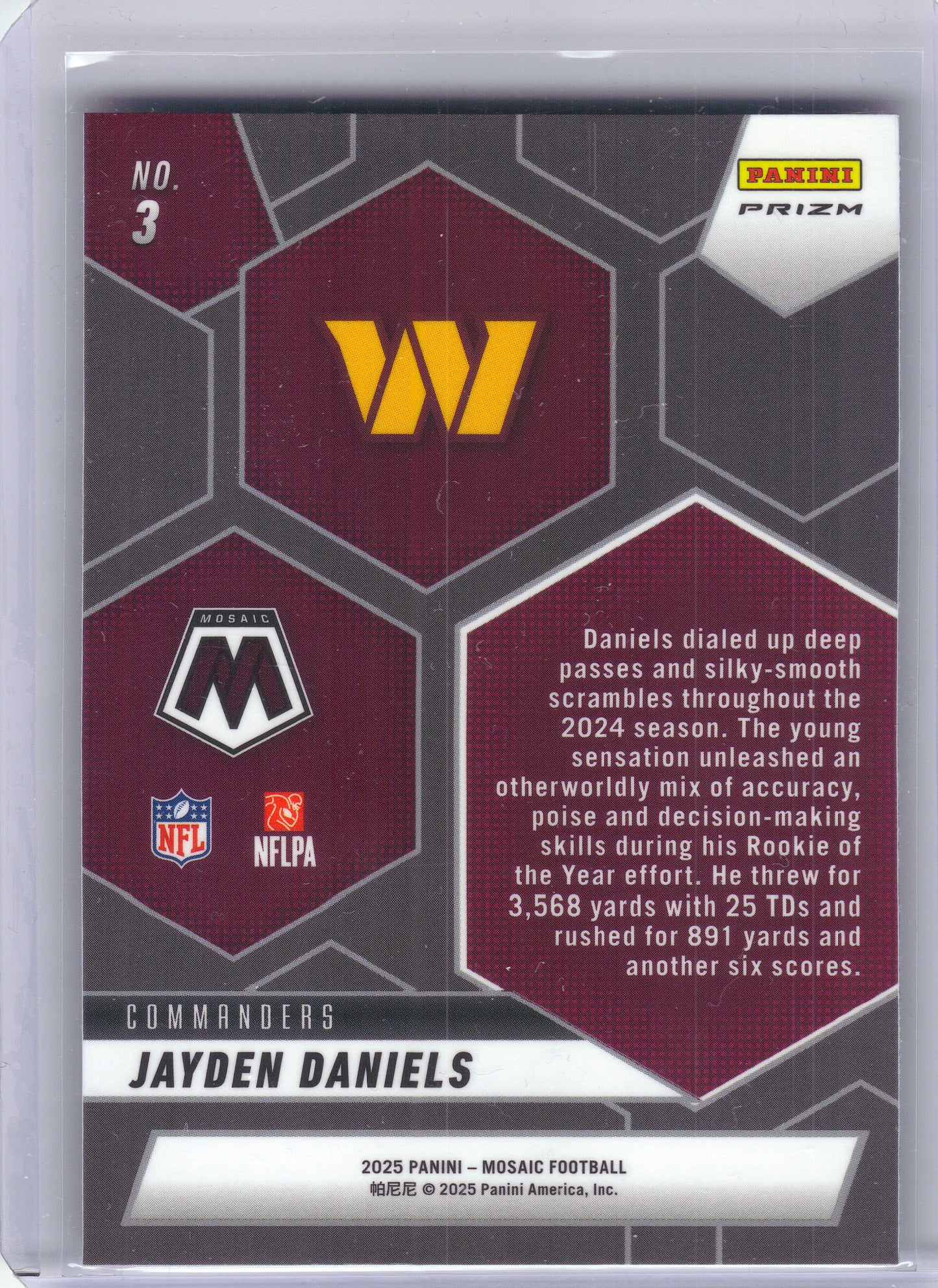 2025 Panini Mosaic #3 Jayden Daniels Montage Mosaic Washington Commanders