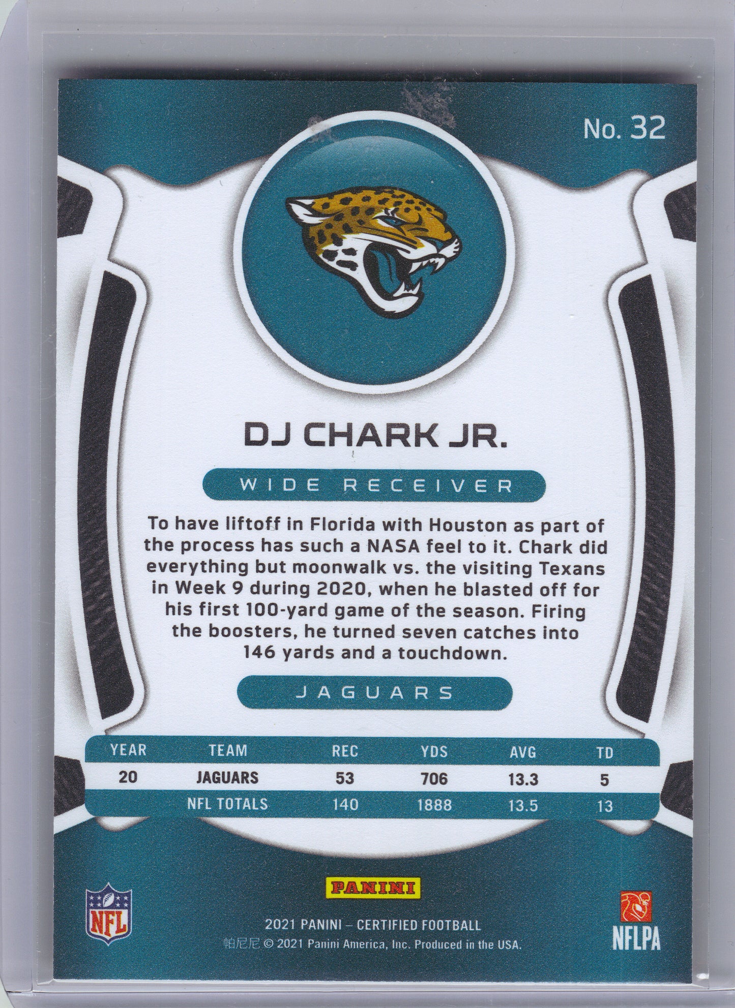 2021 Panini Certified #32 DJ Chark Jr. Mirror Bronze #/249 Jacksonville Jaguars SN