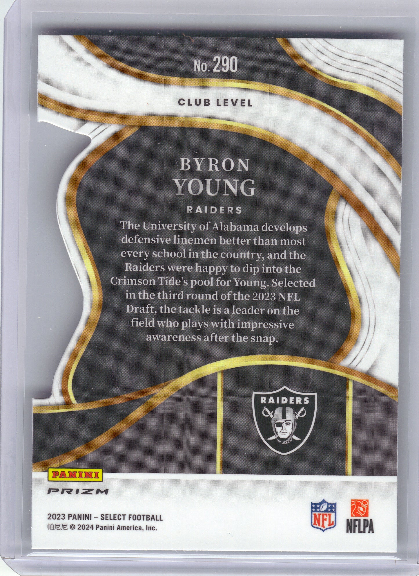 2023 Panini Select #290 Byron Young Silver Prizms Die Cuts Las Vegas Raiders