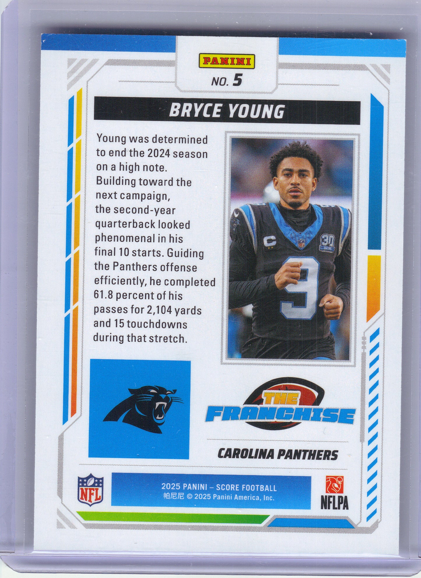 2025 Score #5 Bryce Young The Franchise Carolina Panthers