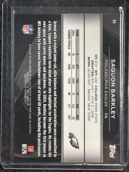 2025 Topps Chrome Black #81 Saquon Barkley Philadelphia Eagles