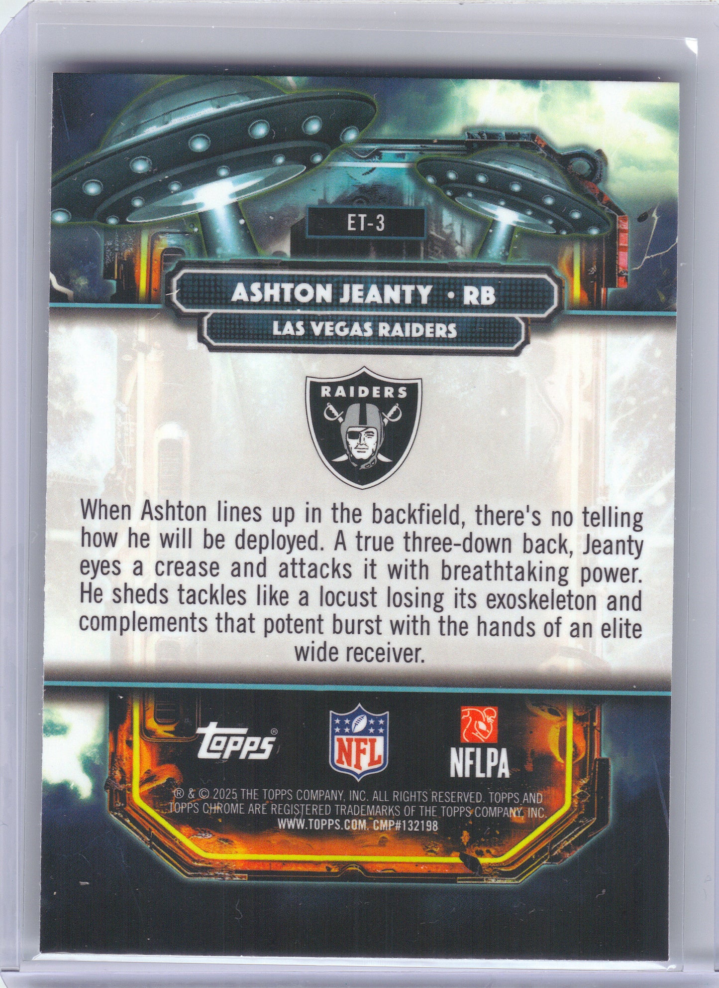 2025 Topps Chrome Cosmic #ET-3 Ashton Jeanty Extraterrestrial Talent Las Vegas Raiders