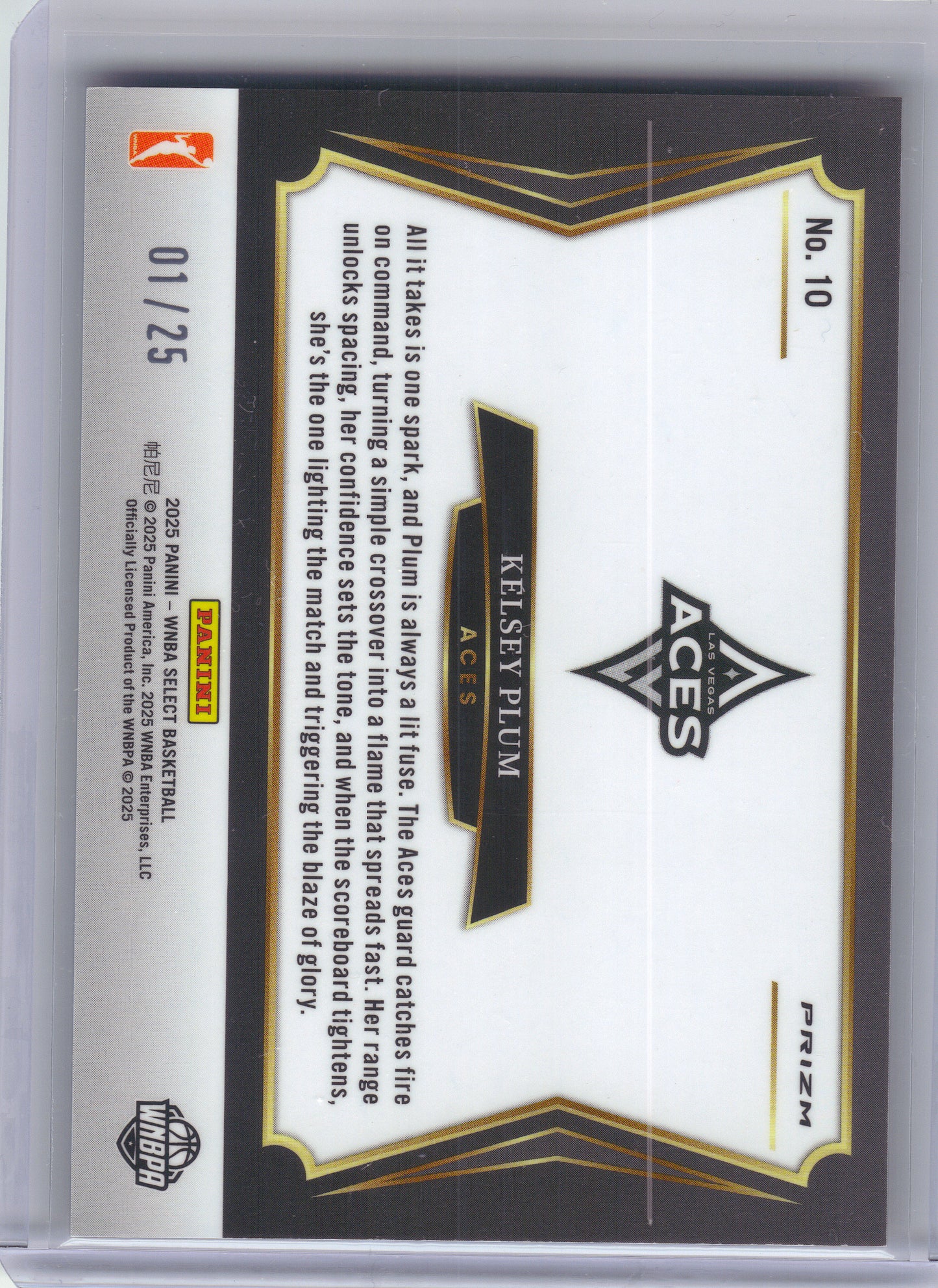 2025 Panini Select WNBA #10 Kelsey Plum All-Stars Tie Dye #/25 Las Vegas Aces SN