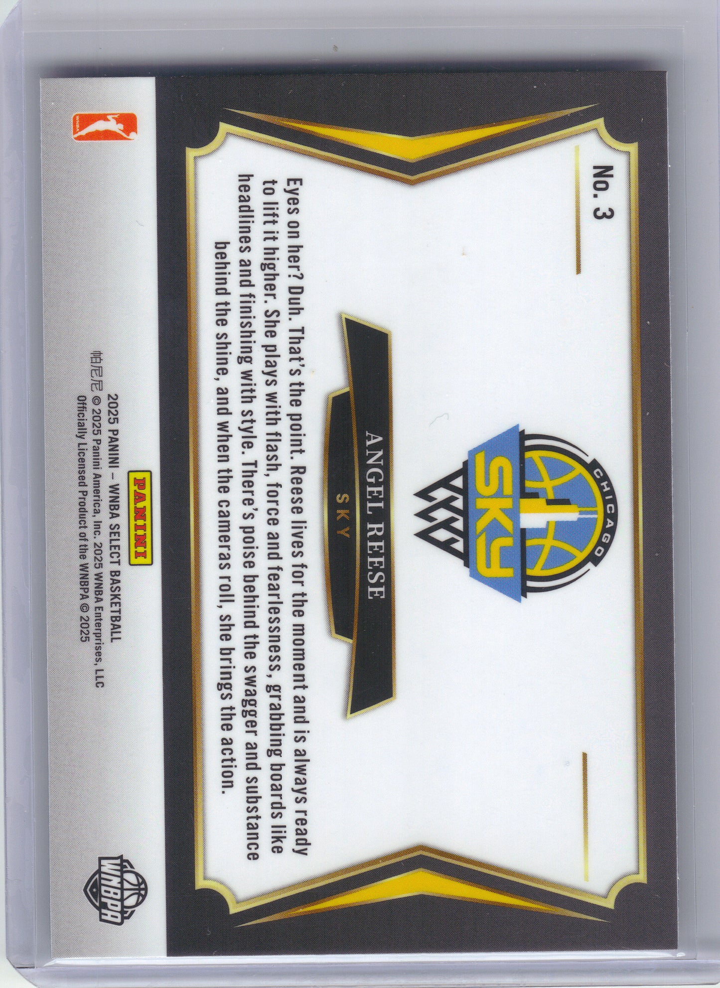 2025 Panini Select WNBA #3 Angel Reese All-Stars Chicago Sky