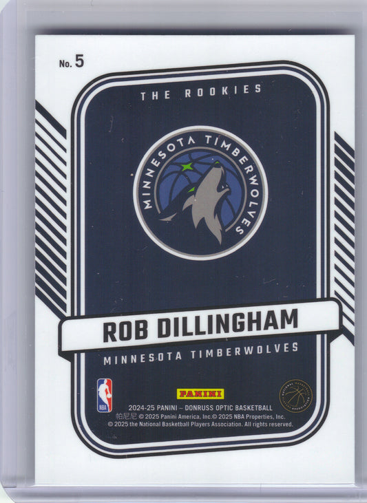 2024-25 Donruss Optic #5 Rob Dillingham The Rookies Minnesota Timberwolves