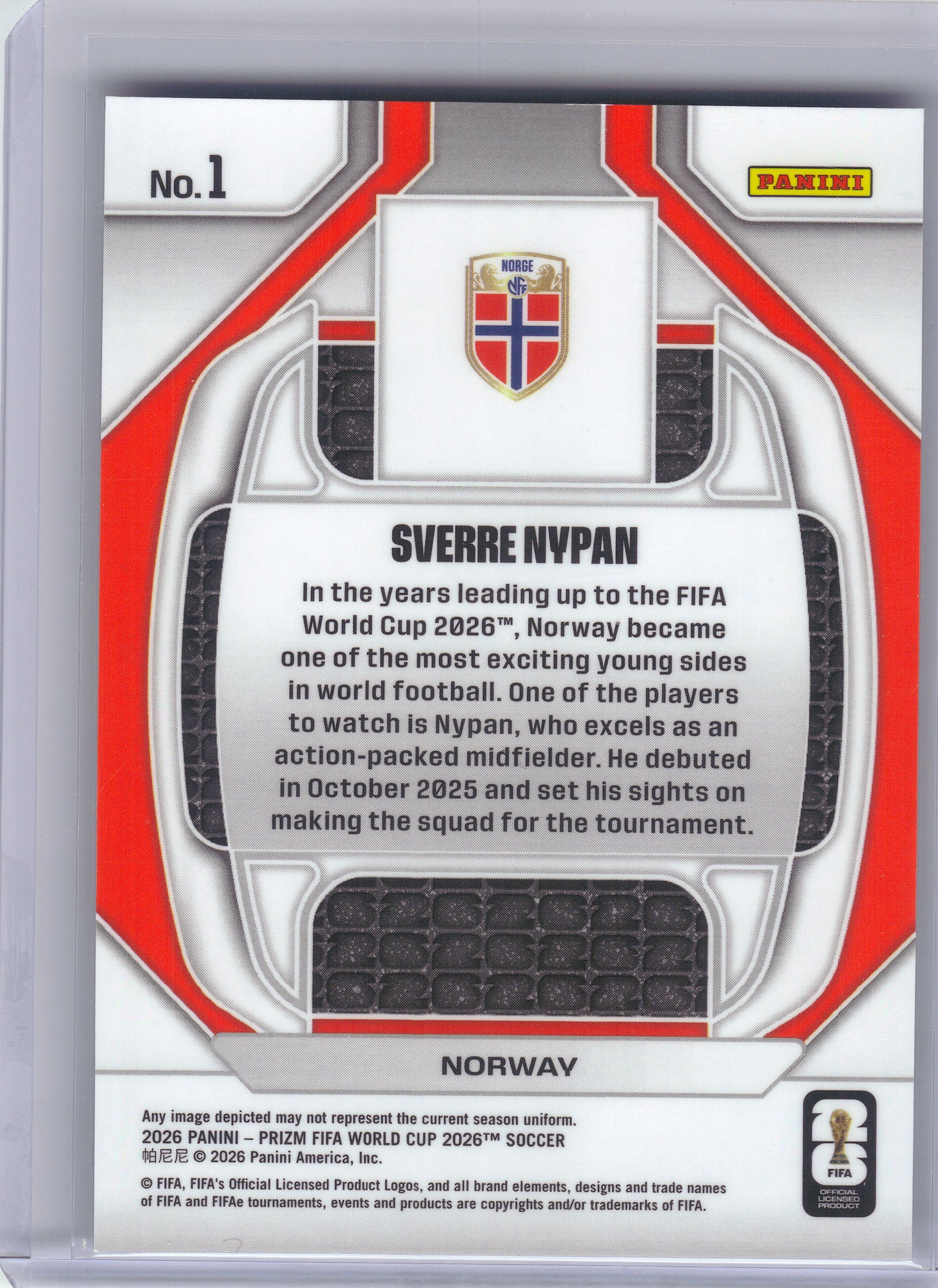 2026 Panini Prizm FIFA World Cup #1 Sverre Nypan New Era Norway