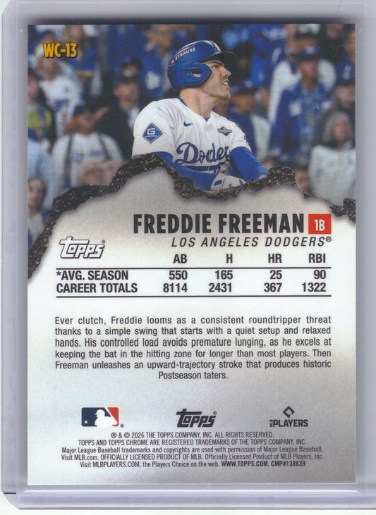 2026 Topps Chrome #WC-13 Freddie Freeman Wrecking Crew Los Angeles Dodgers
