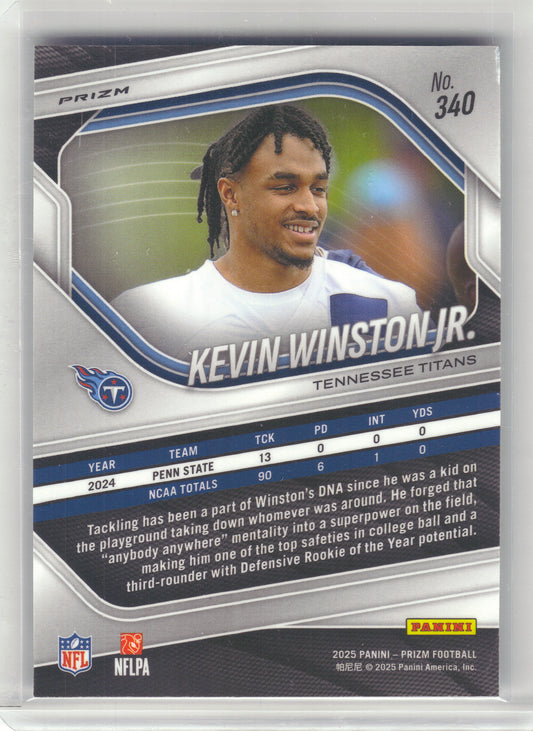 2025 Panini Prizm #340 Kevin Winston Jr. Silver Tennessee Titans