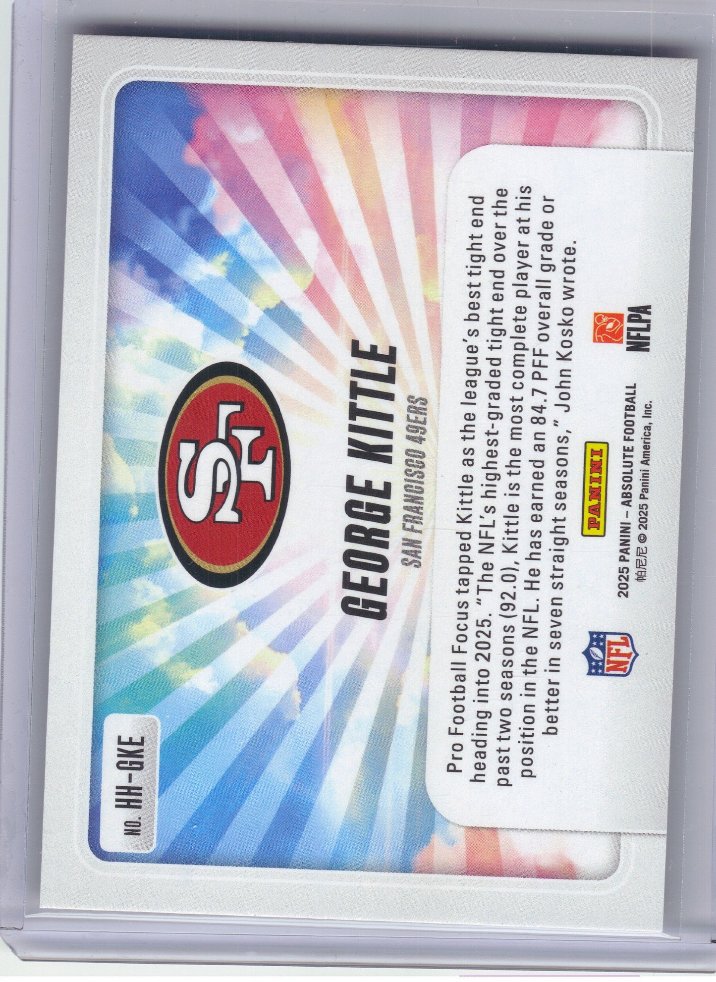 2025 Panini Absolute #HH-GKE George Kittle Hog Heaven Spectrum Red #/150 San Francisco 49ers SN