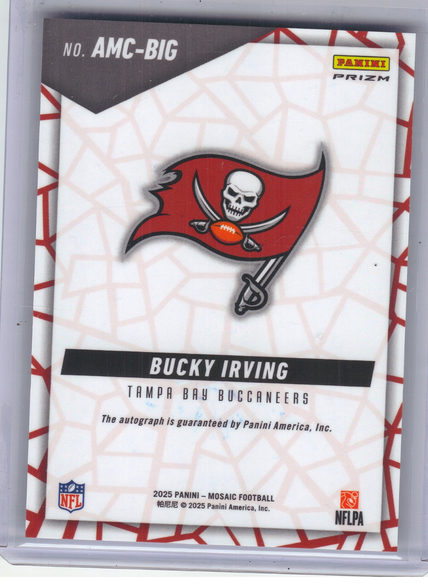2025 Panini Mosaic #AMC-BIG Bucky Irving Autographs Mosaic Tampa Bay Buccaneers Auto