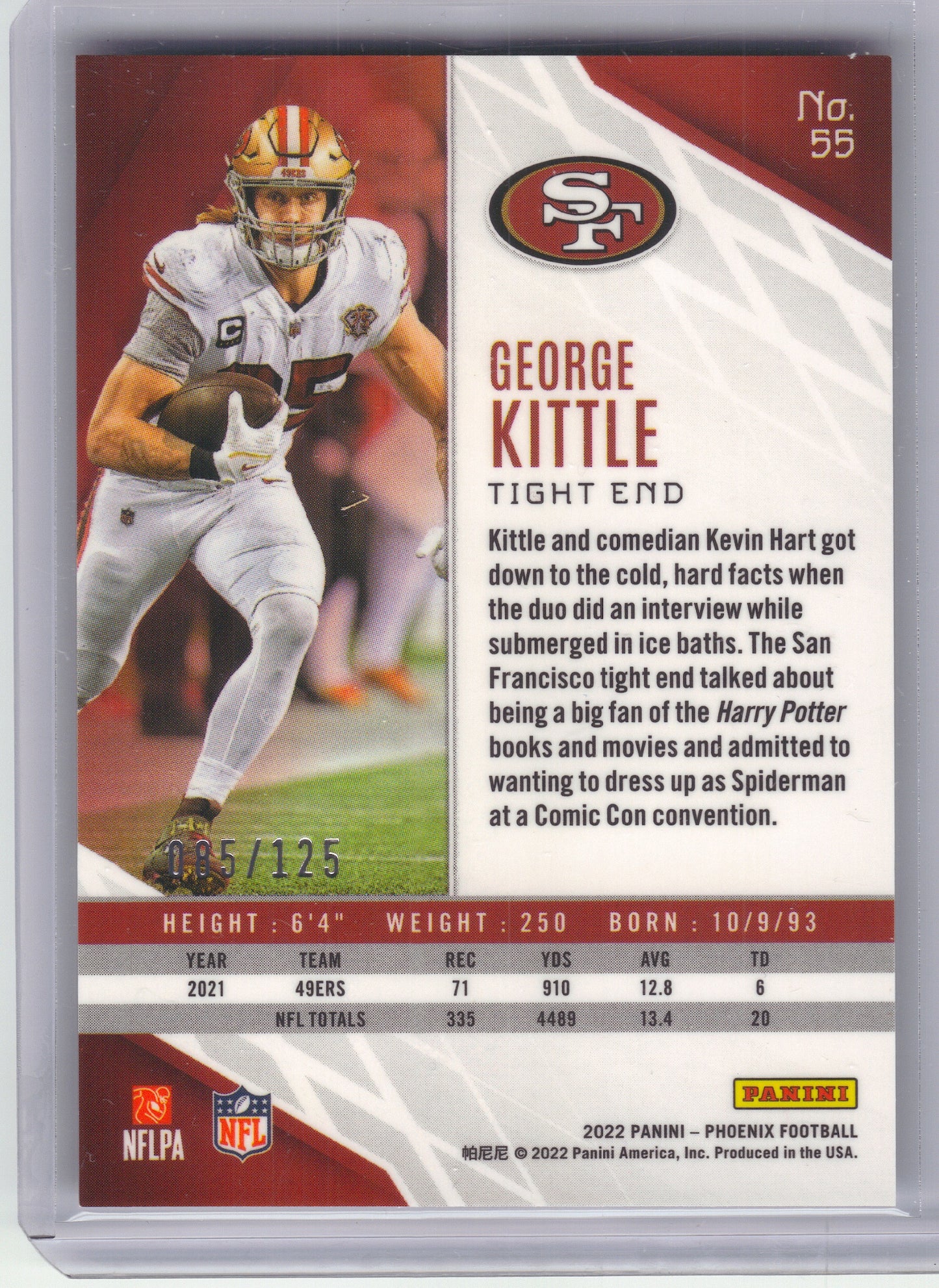 2022 Panini Phoenix #57 Eli Mitchell Red Lazer #/125 San Francisco 49ers SN